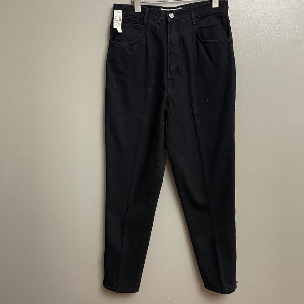 Anchor blue women’s 13 dead stock ankle zip Mom Jeans 100% Cotton black